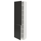 SEKTION High cabinet with shelves/2 doors, white/Nickebo matte anthracite, 24x15x80 "