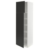 SEKTION High cabinet with shelves/2 doors, white/Nickebo matte anthracite, 24x24x80 "