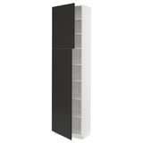 SEKTION High cabinet with shelves/2 doors, white/Nickebo matte anthracite, 24x15x90 "
