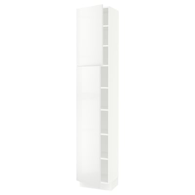 SEKTION High cabinet with shelves/2 doors, white/Ringhult white, 18x15x90 "