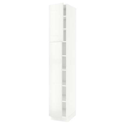 SEKTION High cabinet with shelves/2 doors, white/Ringhult white, 15x24x90 "