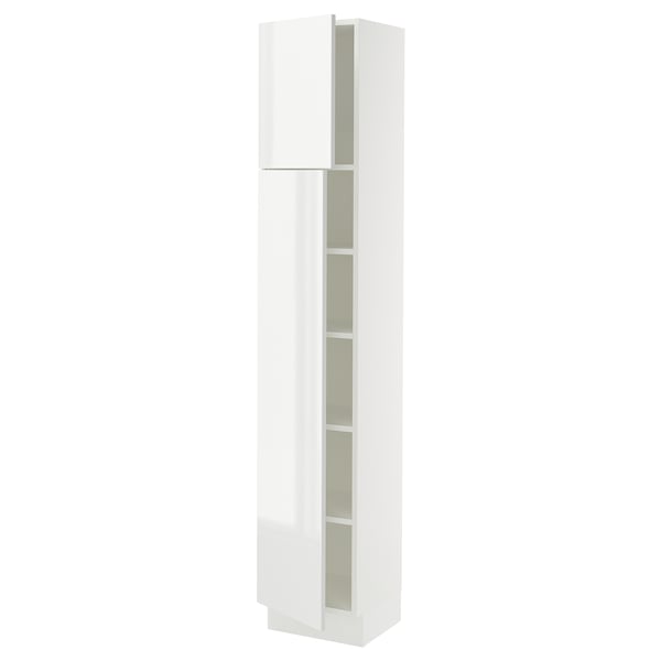 SEKTION High cabinet with shelves/2 doors, white/Ringhult white, 15x15x80 "