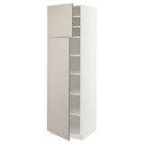 SEKTION High cabinet with shelves/2 doors, white/Stensund beige, 24x24x80 "
