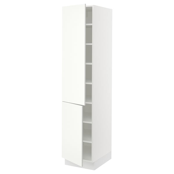 SEKTION High cabinet with shelves/2 doors, white/Vallstena white, 18x24x80 "