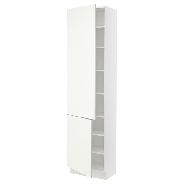 SEKTION High cabinet with shelves/2 doors, white/Vallstena white, 24x15x90 "