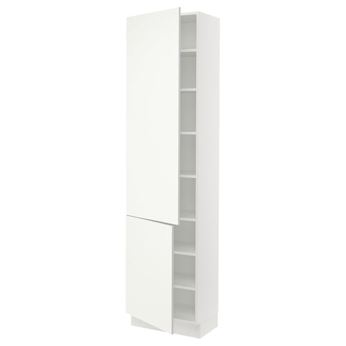 White SEKTION kitchen cabinet with adjustable shelves and smooth doors.