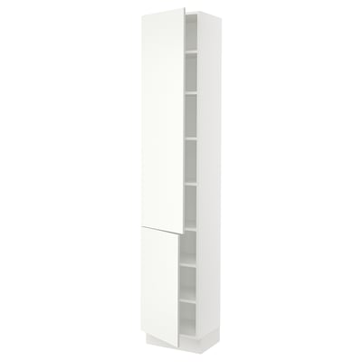 SEKTION High cabinet with shelves/2 doors, white/Vallstena white, 18x15x90 "