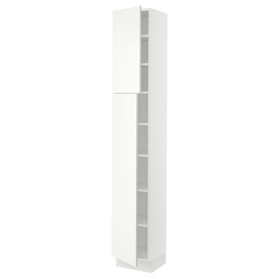 SEKTION High cabinet with shelves/2 doors, white/Vallstena white, 15x15x90 "
