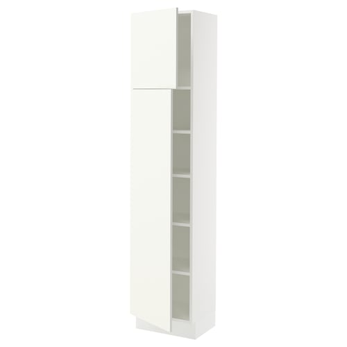 White ikea SEKTION kitchen cabinet with mirrored door, sleek & modern.