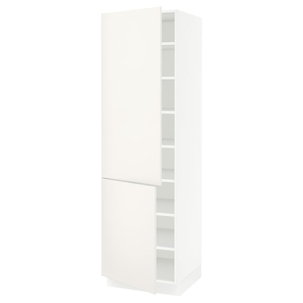 SEKTION High cabinet with shelves/2 doors, white/Veddinge white, 24x24x80 "