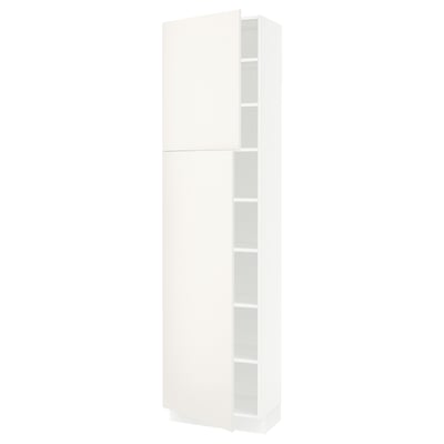 SEKTION High cabinet with shelves/2 doors, white/Veddinge white, 24x15x90 "