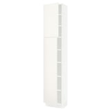 SEKTION High cabinet with shelves/2 doors, white/Veddinge white, 18x15x90 "