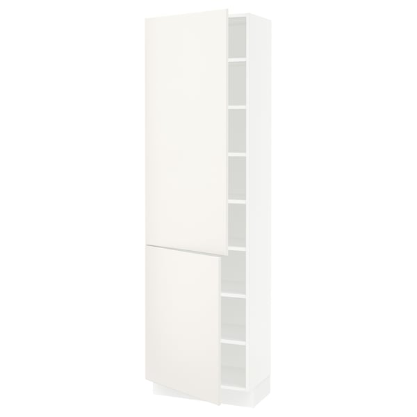 SEKTION High cabinet with shelves/2 doors, white/Veddinge white, 24x15x80 "