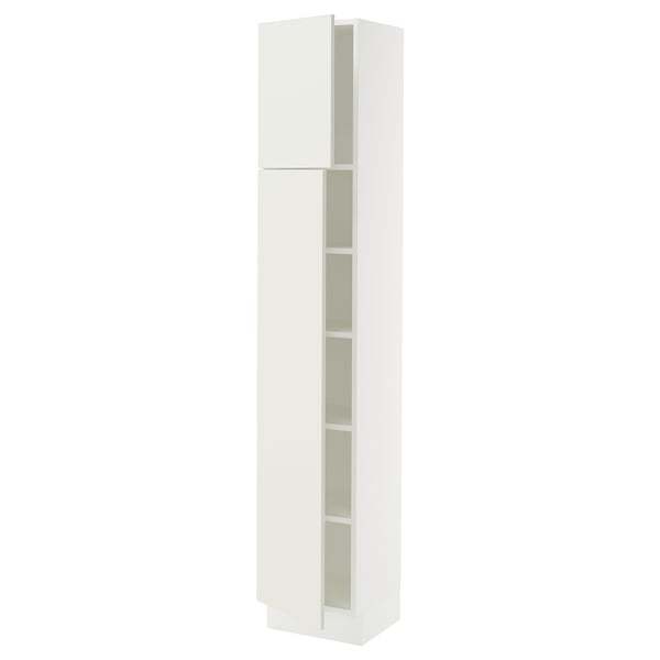 SEKTION High cabinet with shelves/2 doors, white/Veddinge white, 15x15x80 "