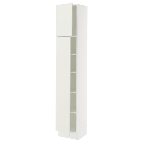 White SEKTION cabinet with adjustable shelves, soft-close door.