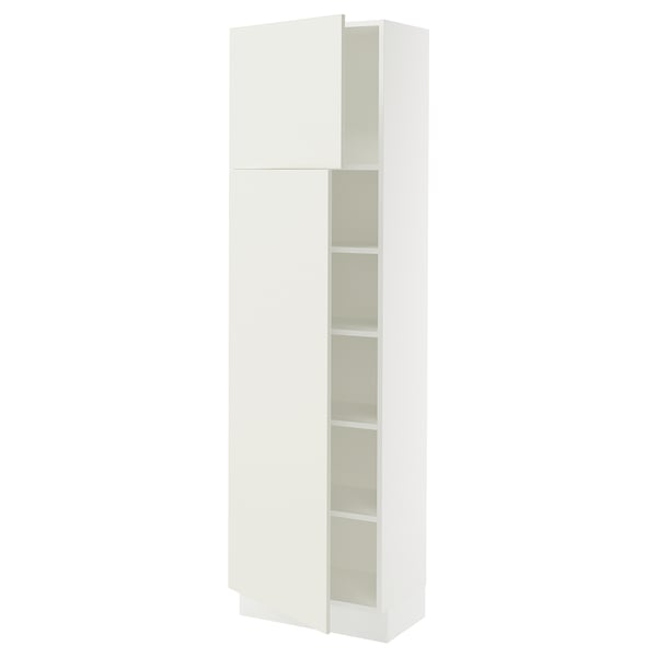 SEKTION High cabinet with shelves/2 doors, white/Veddinge white, 24x15x80 "