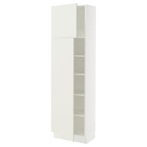 White SEKTION cabinet, tall with open shelves, modern design.