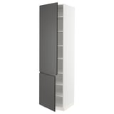 SEKTION High cabinet with shelves/2 doors, white/Voxtorp dark gray, 24x24x90 "