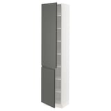 SEKTION High cabinet with shelves/2 doors, white/Voxtorp dark gray, 18x15x80 "