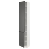 SEKTION High cabinet with shelves/2 doors, white/Voxtorp dark gray, 18x15x90 "