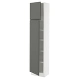SEKTION High cabinet with shelves/2 doors, white/Voxtorp dark gray, 18x15x80 "
