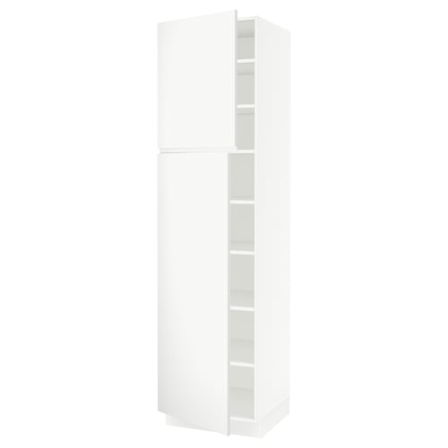 White SEKTION kitchen cabinet. Modern minimalist design. Matte finish, adjustable shelves.