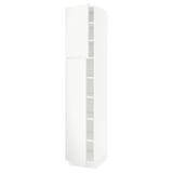 SEKTION High cabinet with shelves/2 doors, white/Voxtorp matte white, 18x24x90 "