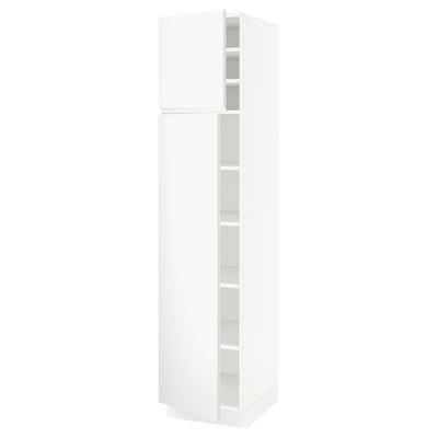 SEKTION High cabinet with shelves/2 doors, white/Voxtorp matte white, 18x24x80 "