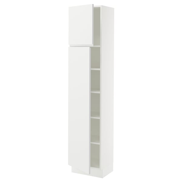 SEKTION High cabinet with shelves/2 doors, white/Voxtorp matte white, 18x15x80 "