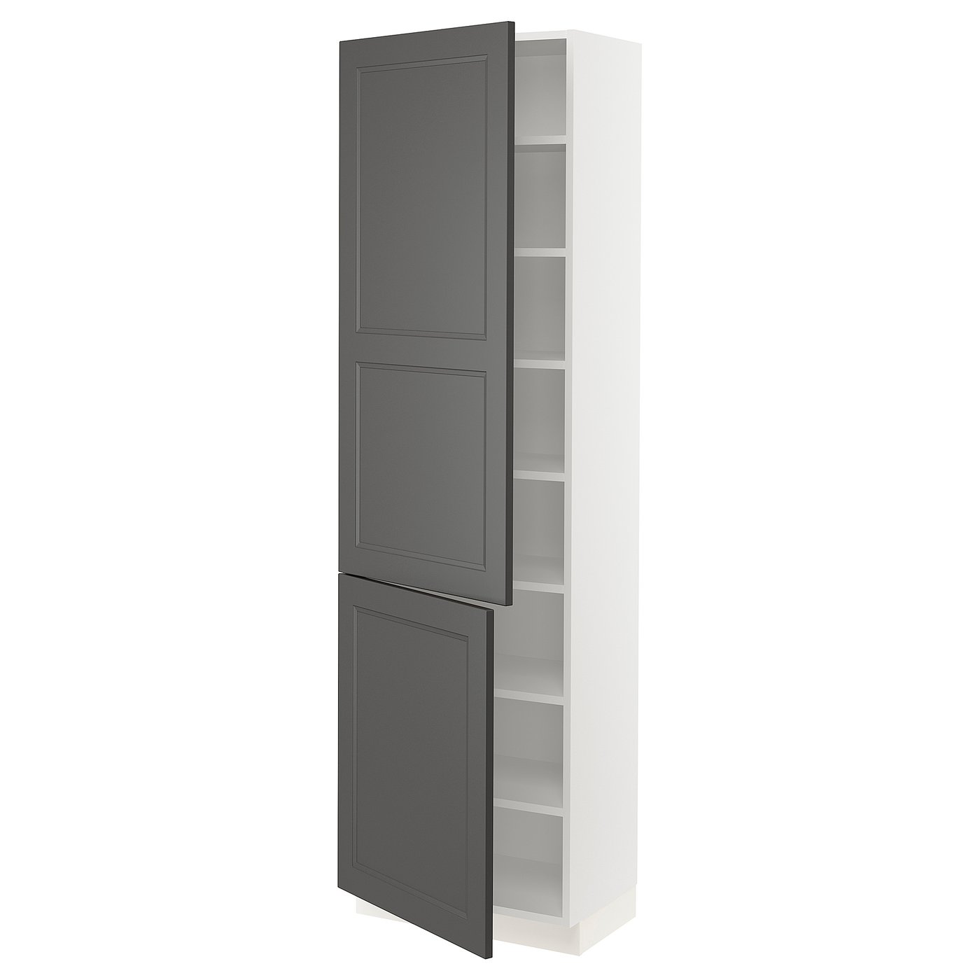 SEKTION High with shelves & 2 doors white, Axstad dark gray