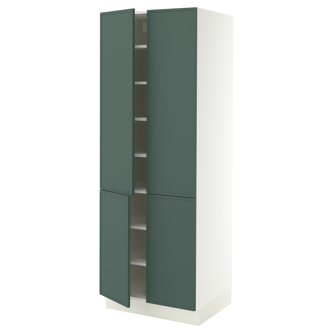 SEKTION high cabinet with shelves/4 doors, white/Aspudden dark