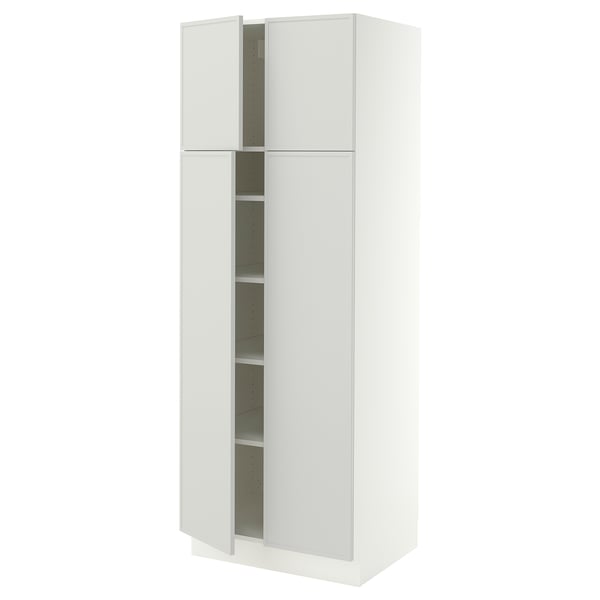 SEKTION High cabinet with shelves/4 doors, white/Aspudden light gray, 30x24x80 "