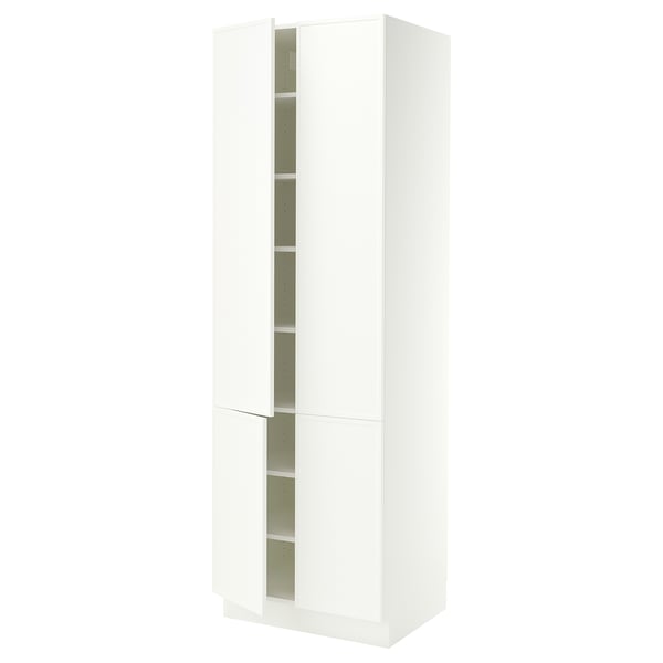 SEKTION High cabinet with shelves/4 doors, white/Aspudden matte white, 30x24x90 "