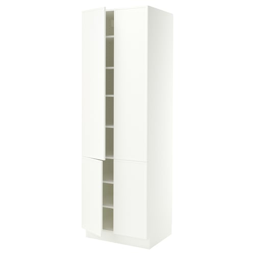 SEKTION High cabinet with shelves/4 doors, white/Aspudden matte white, 30x24x90 "