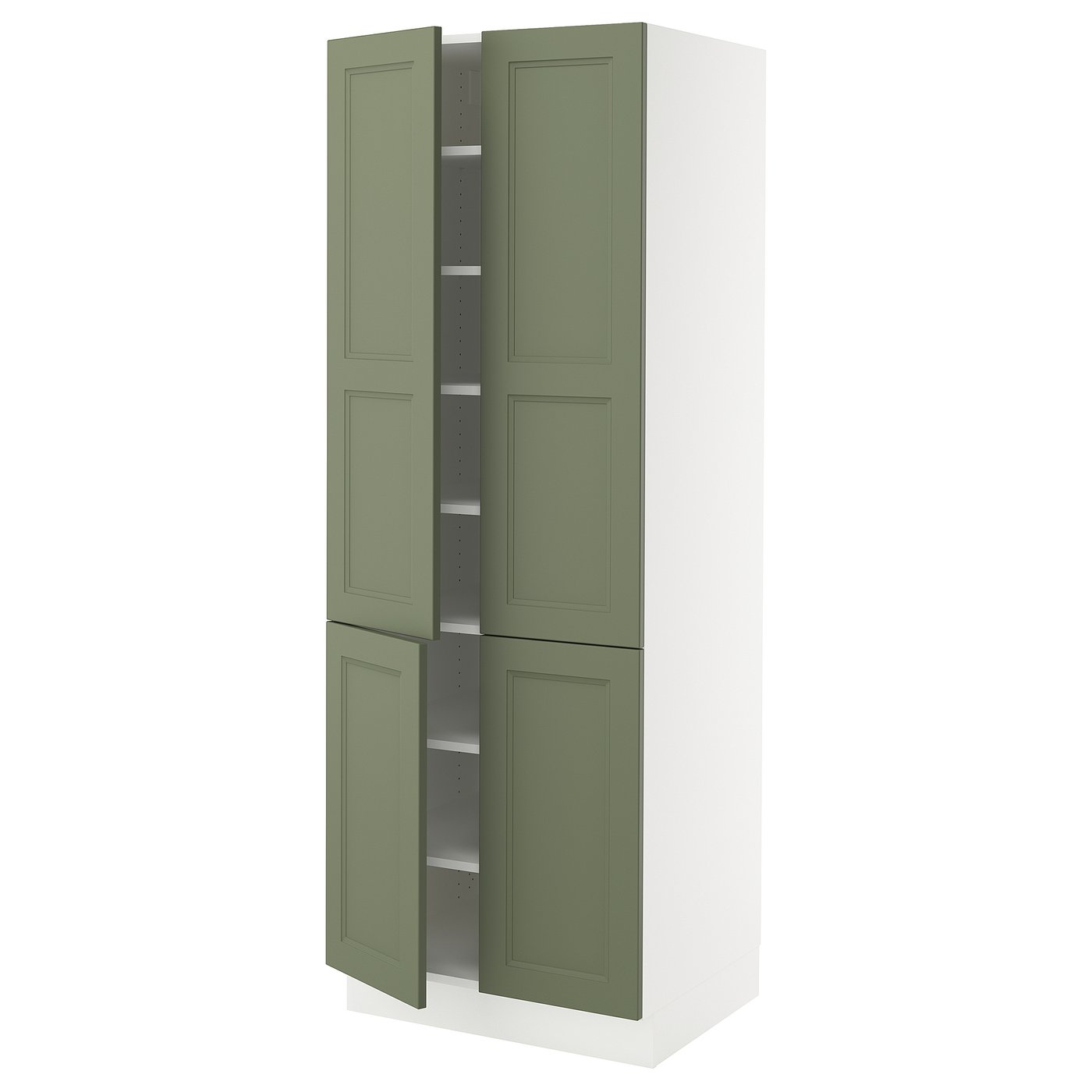 IKEA キャビネット SEKTION high cabinet with shelves/4 doors, white/Axstad gray-green