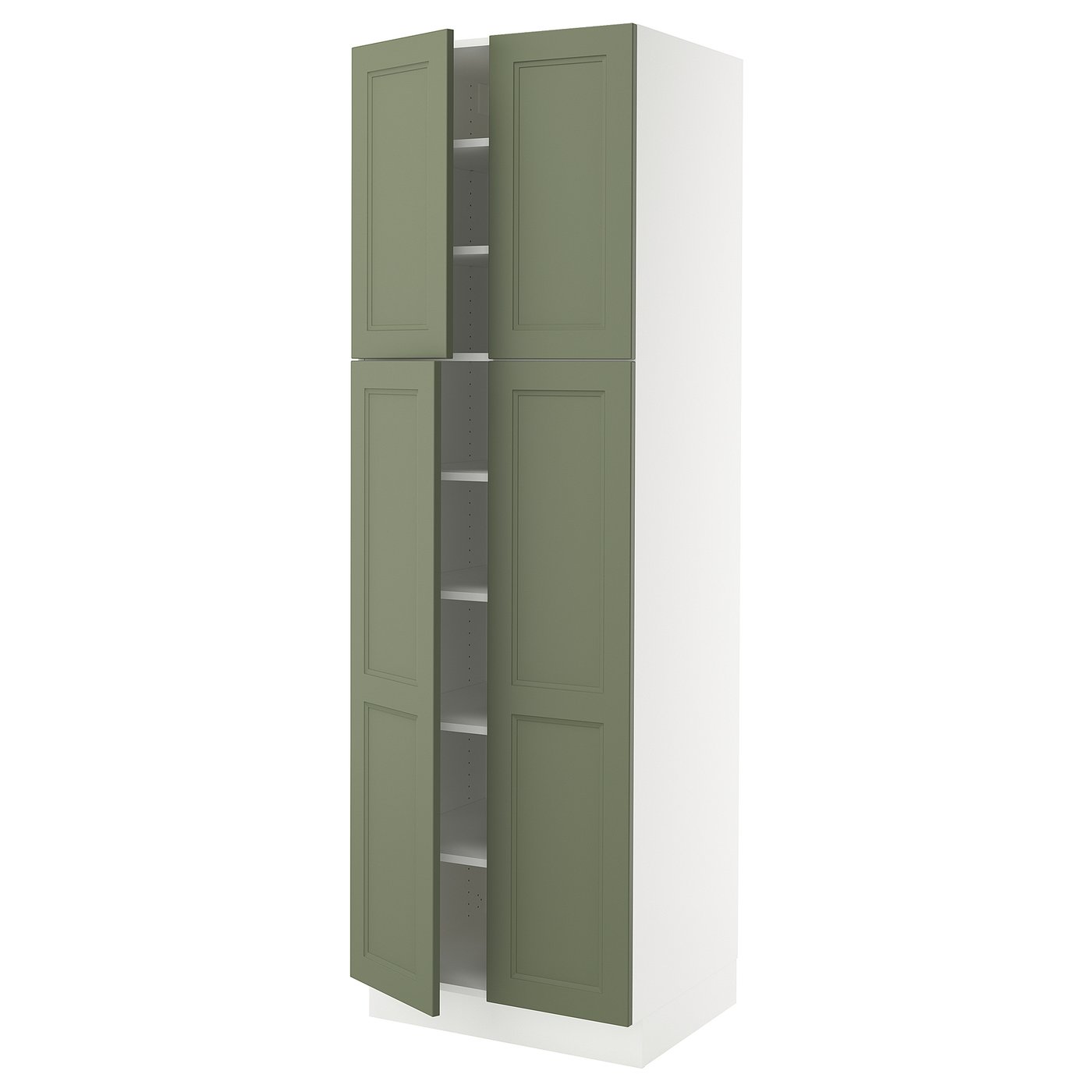 SEKTION high cabinet with shelves/4 doors, white/Axstad gray-green SEKTION high cabinet with shelves/4 doors, white/Axstad gray-green