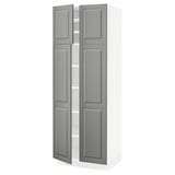 SEKTION High cabinet with shelves/4 doors, white/Bodbyn gray, 30x24x80 "