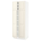 SEKTION High cabinet with shelves/4 doors, white/Bodbyn off-white, 30x24x80 "