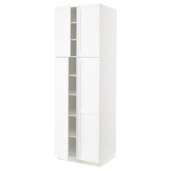 SEKTION High cabinet with shelves/4 doors, white Enköping/white wood effect, 30x24x90 "