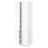 SEKTION High cabinet with shelves/4 doors, white Enköping/white wood effect, 30x24x90 "