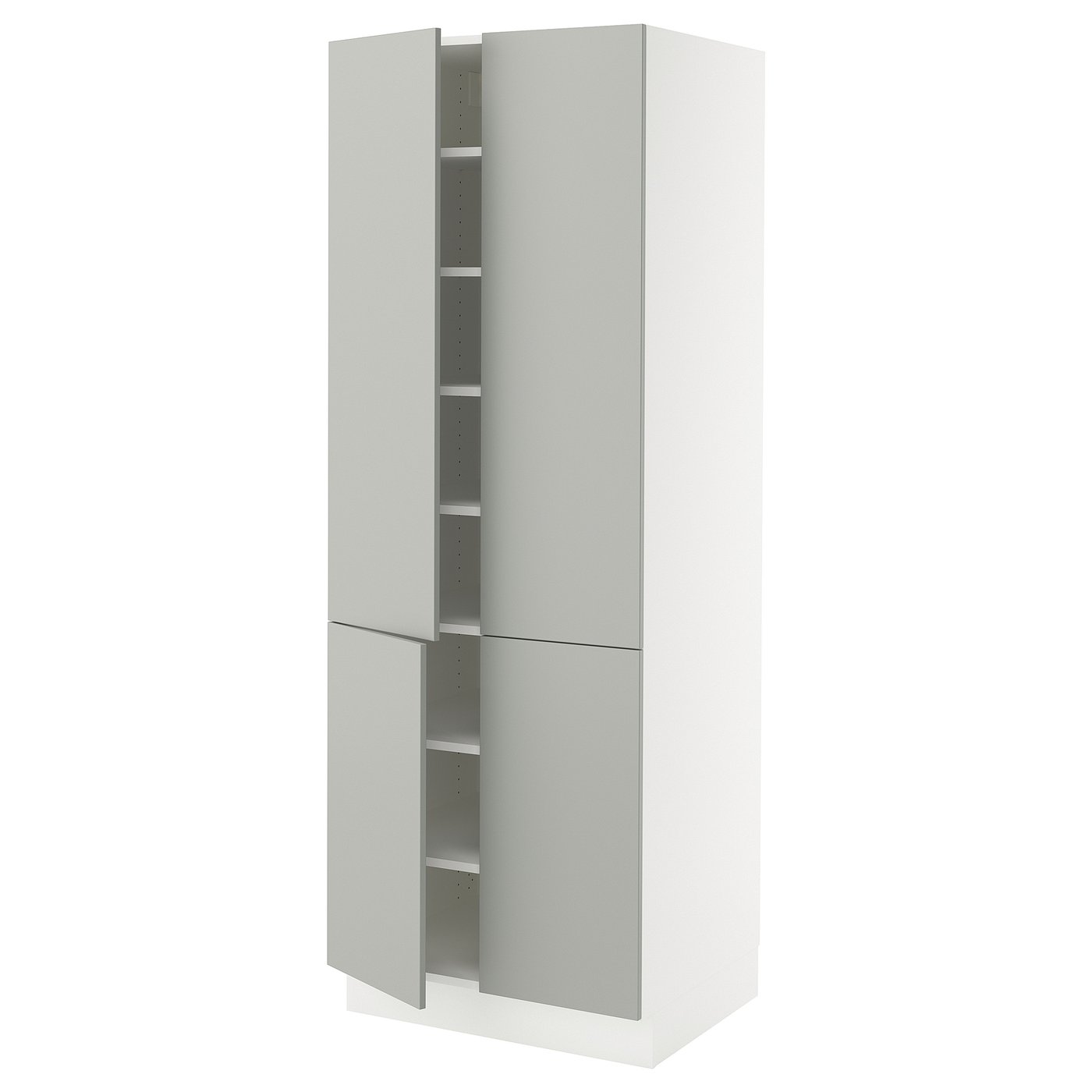 SEKTION high cabinet with shelves/4 doors, white/Havstorp light