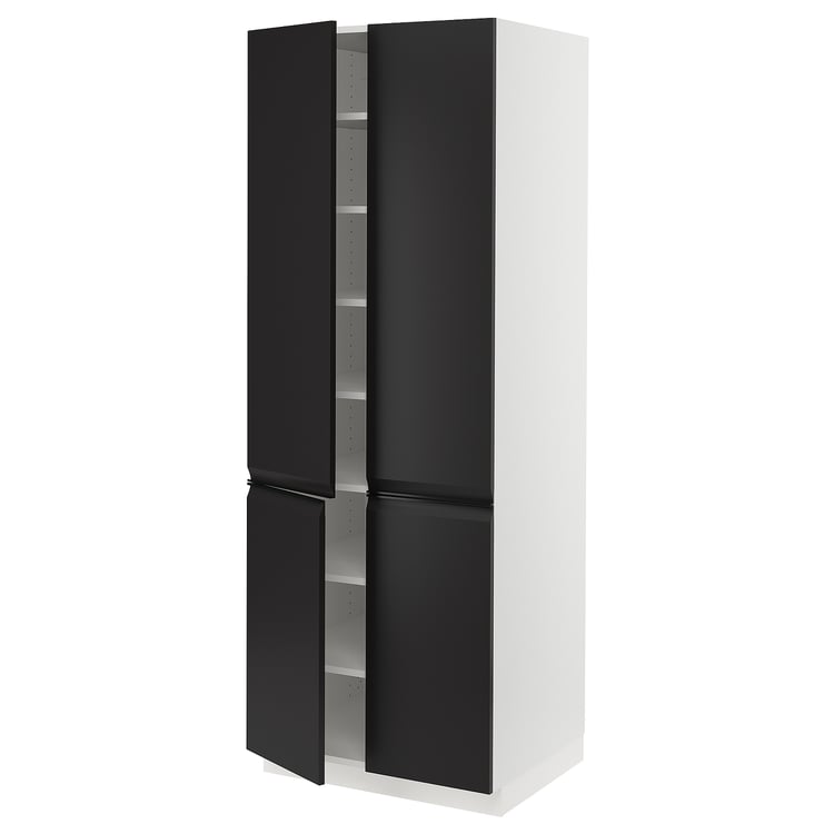 SEKTION high with shelves/4 doors, white/Upplöv matte