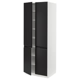 SEKTION High cabinet with shelves/4 doors, white/Upplöv matte anthracite, 30x24x80 "