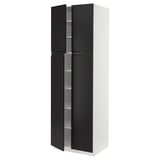 SEKTION High cabinet with shelves/4 doors, white/Upplöv matte anthracite, 30x24x90 "
