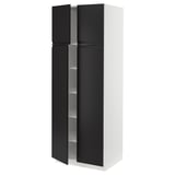 SEKTION High cabinet with shelves/4 doors, white/Upplöv matte anthracite, 30x24x80 "