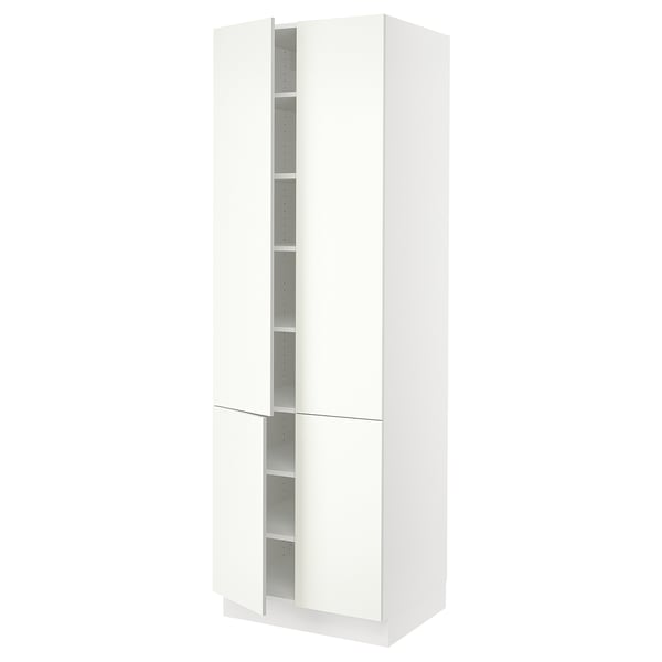 SEKTION High cabinet with shelves/4 doors, white/Vallstena white, 30x24x90 "