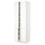 SEKTION High cabinet with shelves/4 doors, white/Vallstena white, 30x24x90 "