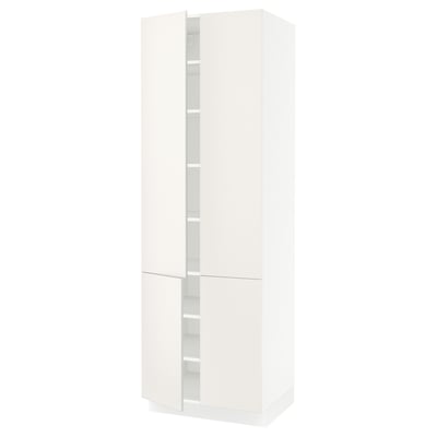 SEKTION High cabinet with shelves/4 doors, white/Veddinge white, 30x24x90 "