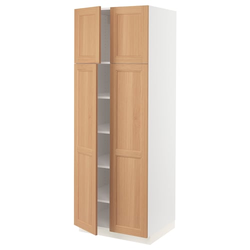 Light oak ikea SEKTION kitchen cabinet with adjustable shelves.