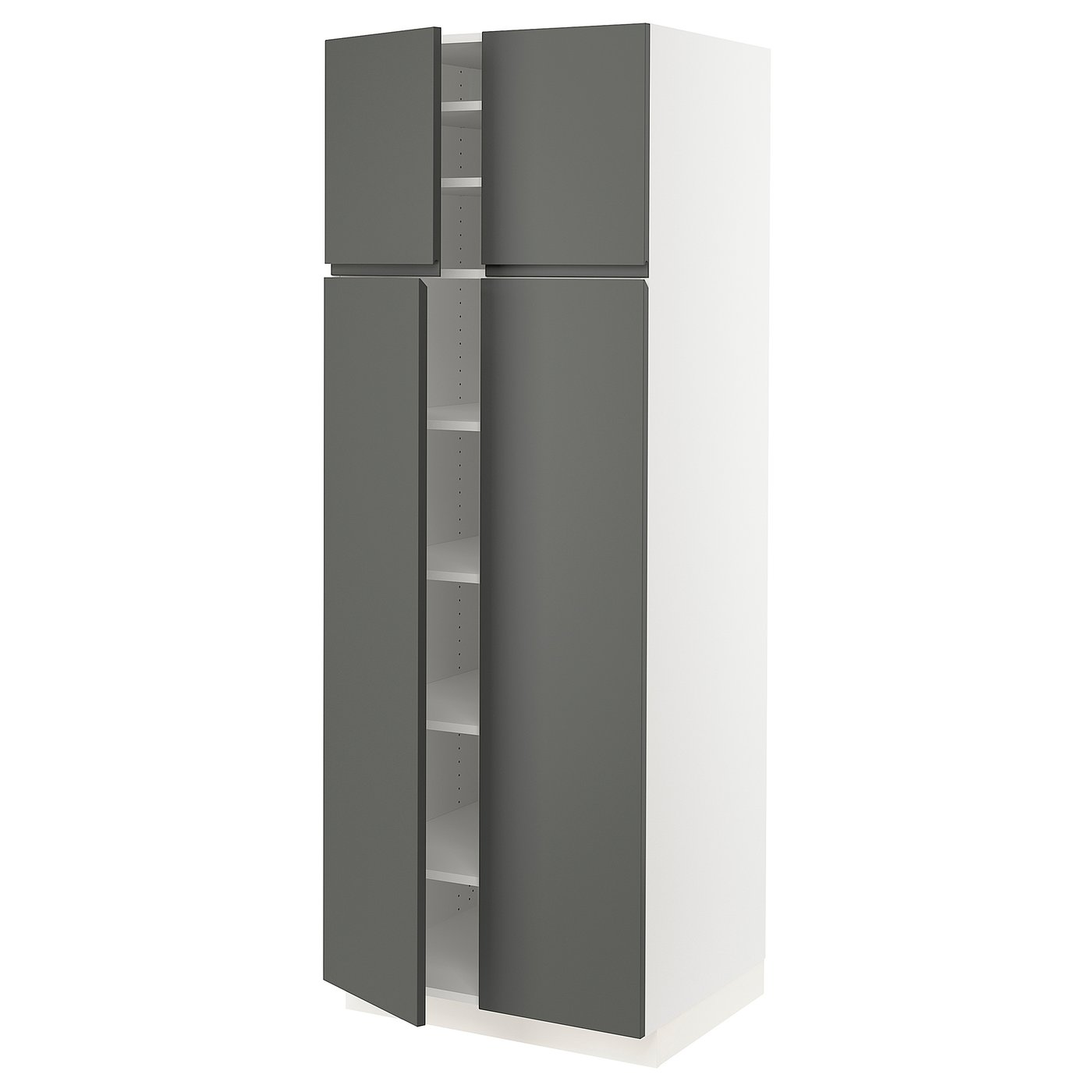 SEKTION high cabinet with shelves/4 doors, white/Voxtorp dark gray